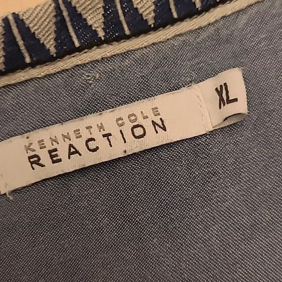 LIKE NEW Y2K Kenneth Cole Reaction Denim Look with Western Trim Mini Dress/Tunic - Picture 3 of 13